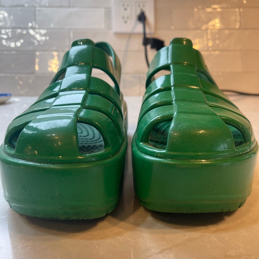 CROCS Green Platform Sandals - Picture 4 of 5
